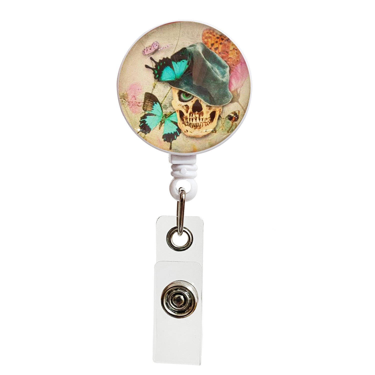 Wholesale Halloween Crystal Glass Skull Telescopic Keychain